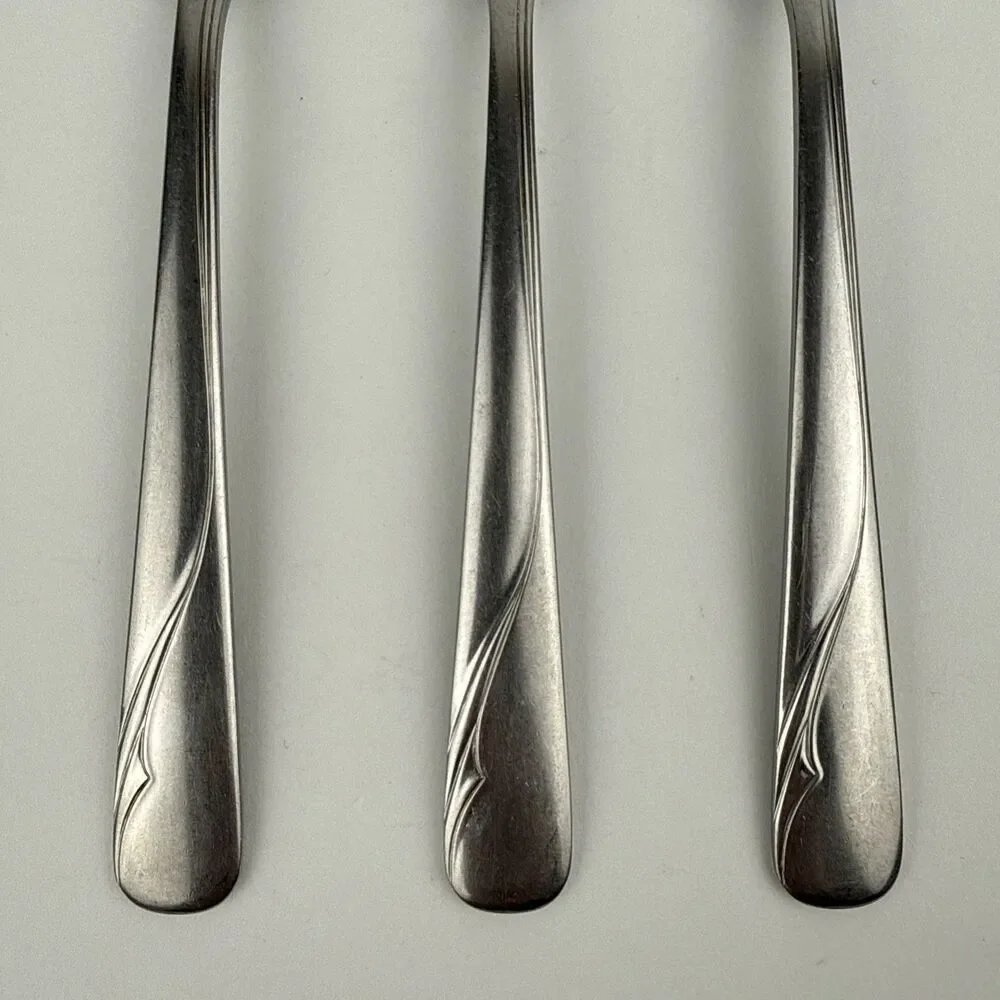 3 Vintage Oneida Ltd Oceanic Forks Set Stainless MCM Retro Lot